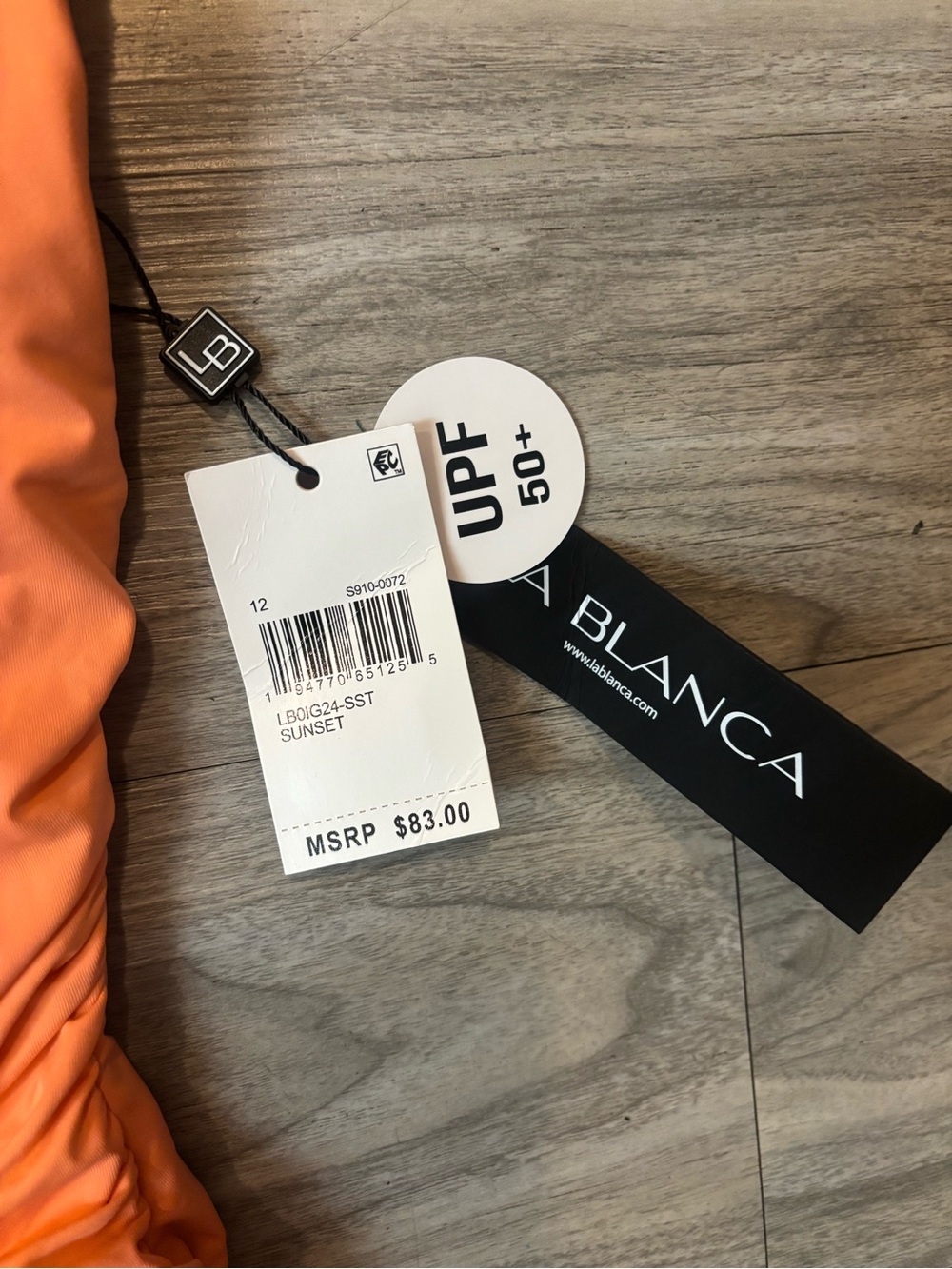 La Blanca Sunset Orange Ruched One-Piece Swimsuit - Picture 3 of 5